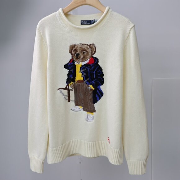 Polo Ralph Lauren Cartoon series rolled collar women's white sweater - Picture 3 of 8